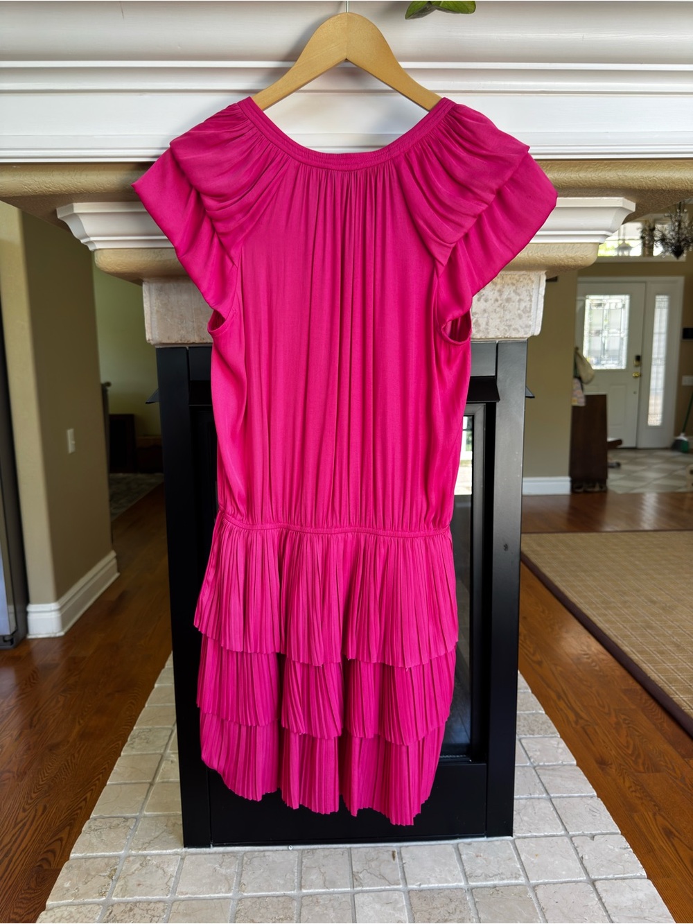 Current Air Zoey Magenta Pink Satin Drop Waist Mini Dress College Rush Sorority - Picture 5 of 5